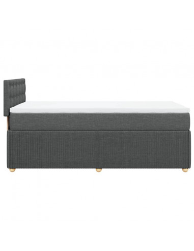 Giroletto a Molle con Materasso Grigio Scuro 90x200 cm Tessuto