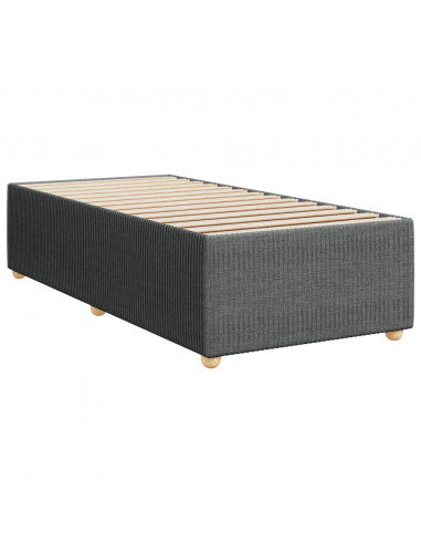 Giroletto a Molle con Materasso Grigio Scuro 90x200 cm Tessuto