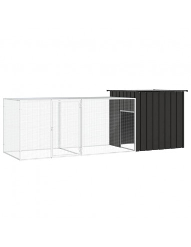 Gabbia per Polli Antracite 300x91x100 cm Acciaio Zincato