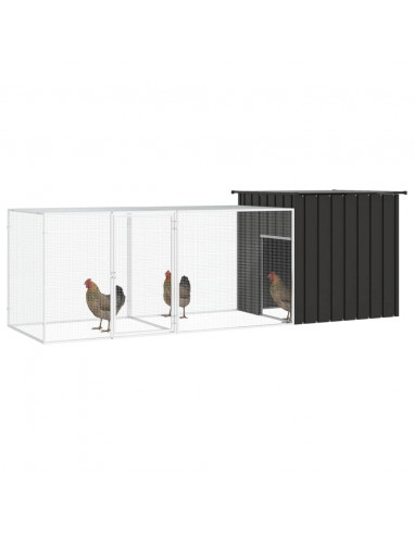 Gabbia per Polli Antracite 300x91x100 cm Acciaio Zincato