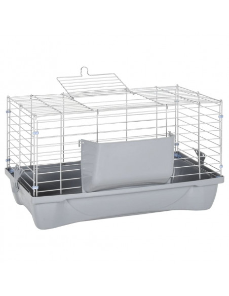 Gabbia Animali Piccoli Grigia 58x32x31cm Polipropilene Metallo