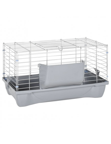 Gabbia Animali Piccoli Grigia 58x32x31cm Polipropilene Metallo