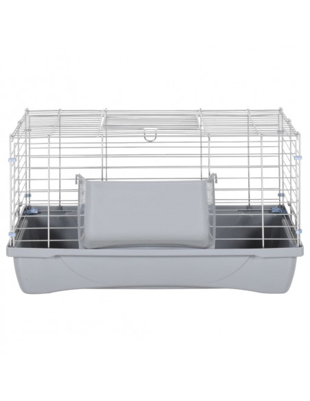 Gabbia Animali Piccoli Grigia 58x32x31cm Polipropilene Metallo
