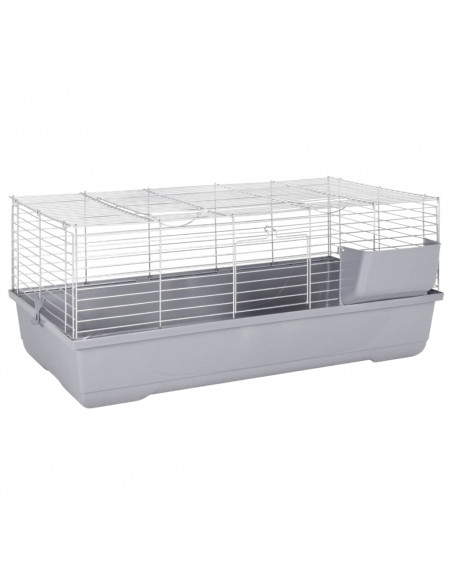 Gabbia Animali Piccoli Grigia 100x53x46cm Polipropilene Metallo