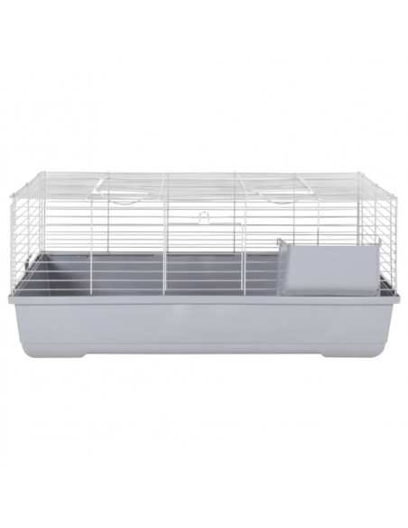 Gabbia Animali Piccoli Grigia 100x53x46cm Polipropilene Metallo