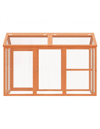 Box per Animali Marrone 141x94x104 cm in Legno Massello di Pino