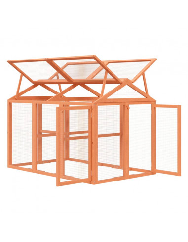 Box per Animali Marrone 141x94x104 cm in Legno Massello di Pino