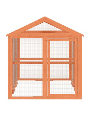 Box per Animali Marrone 141x94x104 cm in Legno Massello di Pino