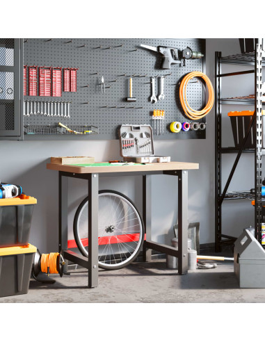 Banco Lavoro 100x60x83 cm Legno Massello Faggio Rettangolare