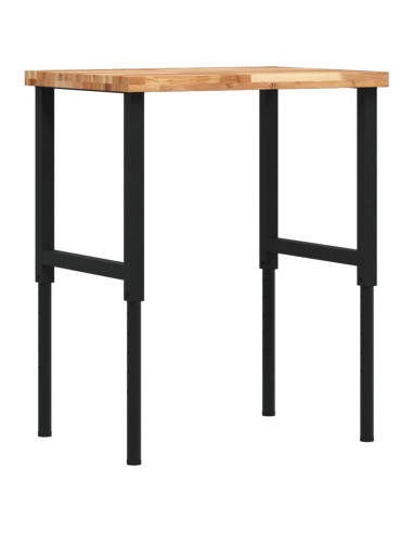 Banco Lavoro 80x60x(73-99,5) cm Legno di Acacia Rettangolare