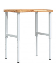 Banco Lavoro 80x60x(73-99,5) cm Legno di Faggio Rettangolare 2