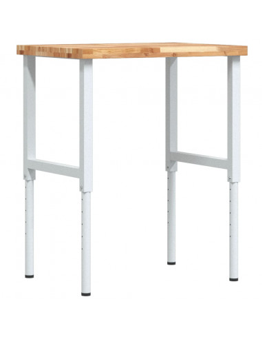 Banco Lavoro 80x60x(73-99,5) cm Legno di Faggio Rettangolare