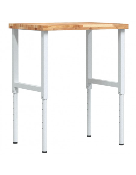 Banco Lavoro 80x60x(73-99,5) cm Legno di Faggio Rettangolare