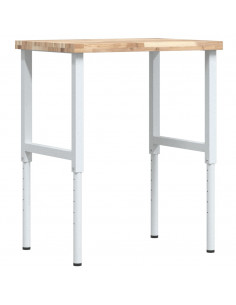 Banco Lavoro 80x60x(73-99,5) cm Legno di Faggio Rettangolare 2