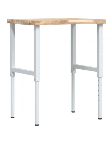 Banco Lavoro 80x60x(73-99,5) cm Legno di Faggio Rettangolare