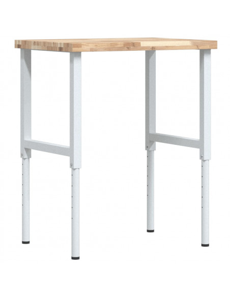 Banco Lavoro 80x60x(73-99,5) cm Legno di Faggio Rettangolare