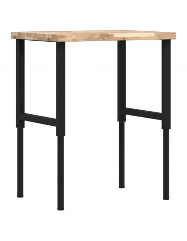 Banco Lavoro 80x60x(73-99,5) cm Legno di Faggio Rettangolare