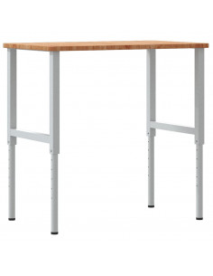 Banco Lavoro Marrone Chiaro 100x60x(71,5-98cm Legno di Rovere 2