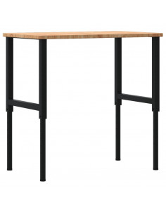 Banco Lavoro Marrone Chiaro 100x60x(71,5-98cm Legno di Rovere 2