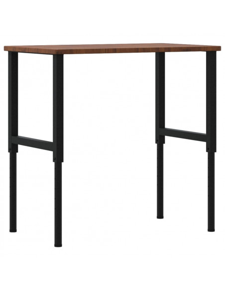 Banco Lavoro Marrone Scuro 100x60x(71,5-98) cm Legno di Rovere