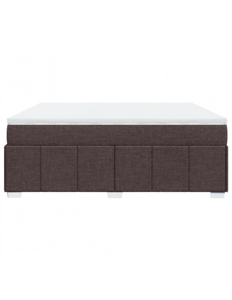 Giroletto a Molle con Materasso Marrone Scuro 200x200cm Tessuto