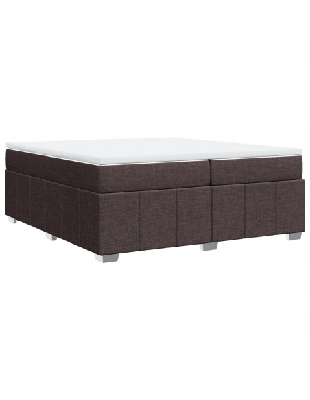 Giroletto a Molle con Materasso Marrone Scuro 200x200cm Tessuto