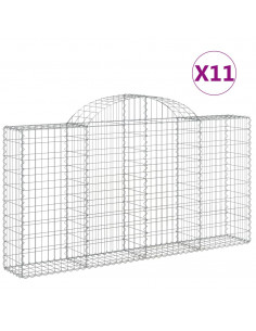 Cesti Gabbioni ad Arco 11 pz 200x30x100/120 cm Ferro Zincato 2