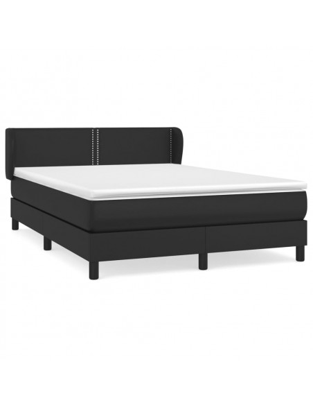 Giroletto a Molle con Materasso Nero 140x190 cm in Similpelle