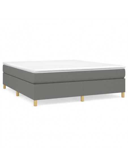 Giroletto a Molle con Materasso Grigio Scuro 180x200 cm Tessuto