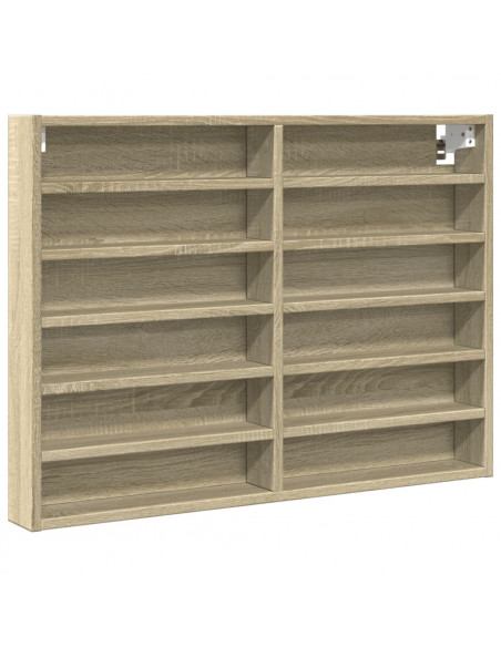 Armadietto Vetrina Rovere Sonoma 80x8,5x58 cm Legno Multistrato