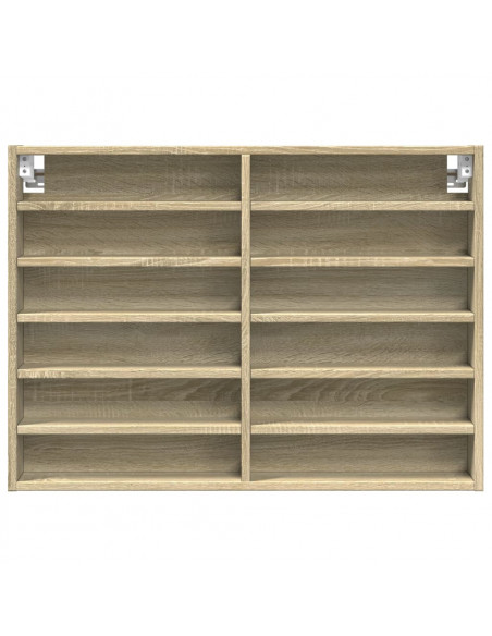 Armadietto Vetrina Rovere Sonoma 80x8,5x58 cm Legno Multistrato
