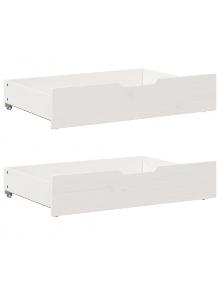 Dormeuse Letto Estraibile e Cassetti Bianco 90x190cm Legno Pino