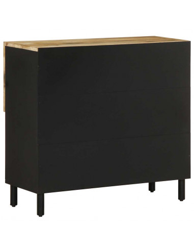 Credenza 80x33,5x75 cm in Legno Massello di Mango Grezzo