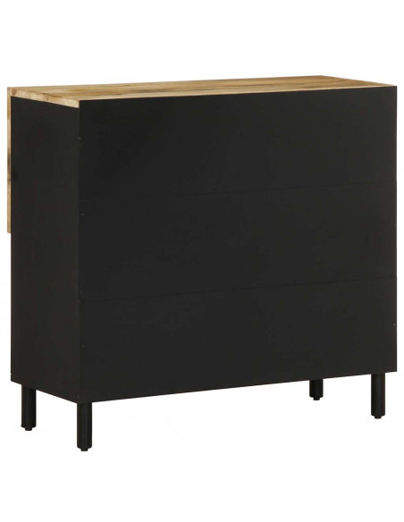 Credenza 80x33,5x75 cm in Legno Massello di Mango Grezzo