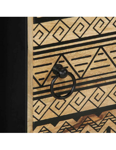 Credenza 80x33,5x75 cm in Legno Massello di Mango Grezzo