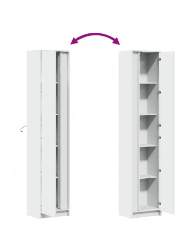 Credenza con LED Bianca 41,5x32,5x200 cm in Truciolato