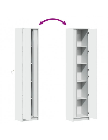 Credenza con LED Bianca 41,5x32,5x200 cm in Truciolato