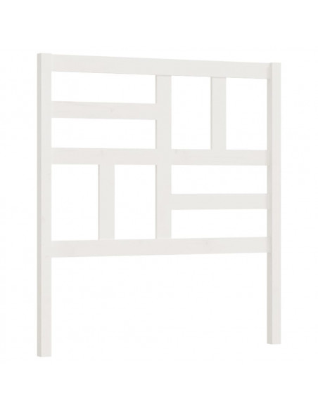 Testiera per Letto Bianca 96x4x104 cm in Legno Massello di Pino