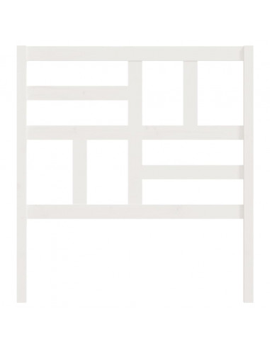 Testiera per Letto Bianca 96x4x104 cm in Legno Massello di Pino