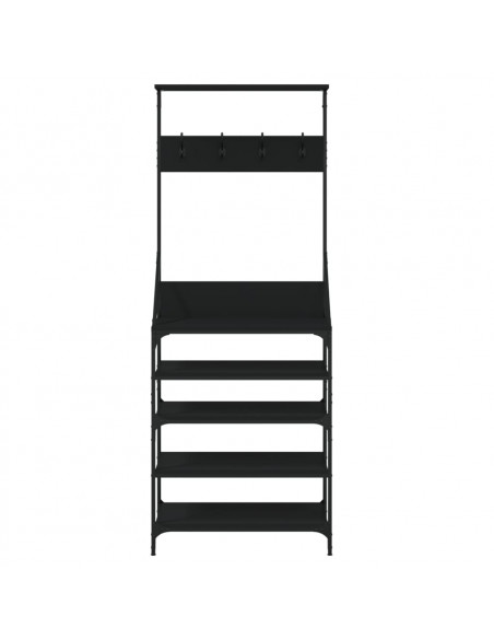 Appendiabiti con Porta Scarpe Nero 70x34x184 cm