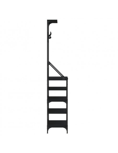 Appendiabiti con Porta Scarpe Nero 70x34x184 cm