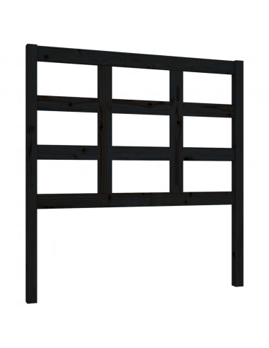 Testiera per Letto Nera 95,5x4x100 cm Legno Massello di Pino