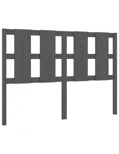 Testiera per Letto Grigia 145,5x4x100 cm Legno Massello di Pino