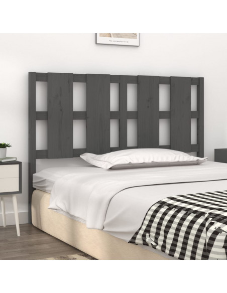 Testiera per Letto Grigia 145,5x4x100 cm Legno Massello di Pino