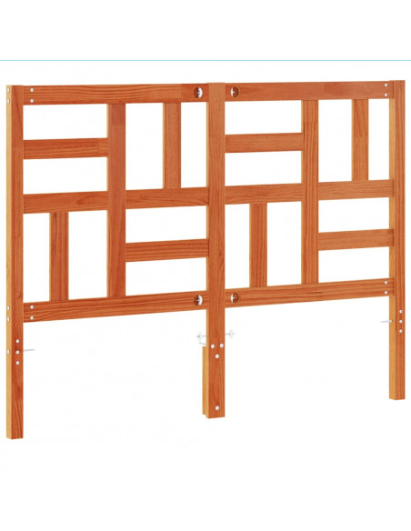 Testiera Marrone Cera 135 cm in Legno Massello di Pino