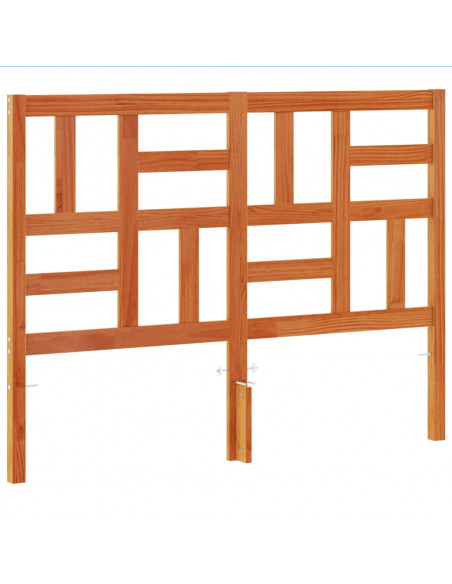 Testiera Marrone Cera 135 cm in Legno Massello di Pino