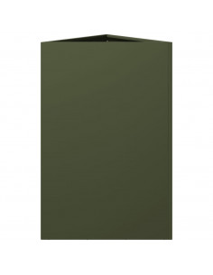 Fioriere 2 pz Verde Oliva Triangolari 50x43x75 cm in Acciaio 2