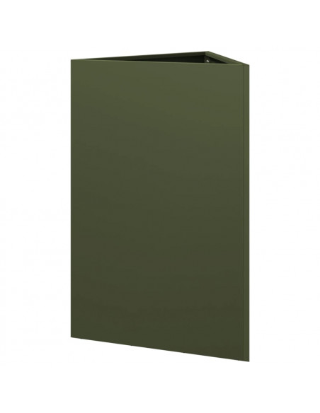 Fioriere 2 pz Verde Oliva Triangolari 50x43x75 cm in Acciaio