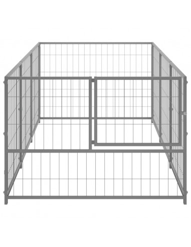 Gabbia per Cani Argento 3 m² in Acciaio