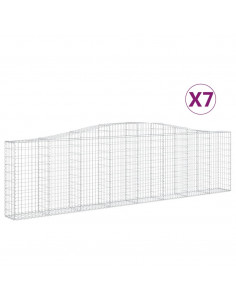 Cesti Gabbioni ad Arco 7 pz 400x30x100/120 cm Ferro Zincato 2
